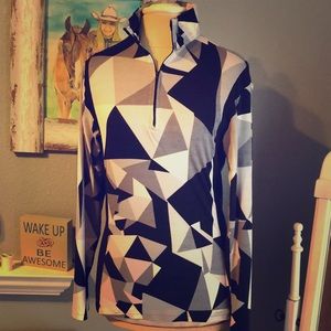 Ladies 1/4 zip riding shirt Lycra stretch size M